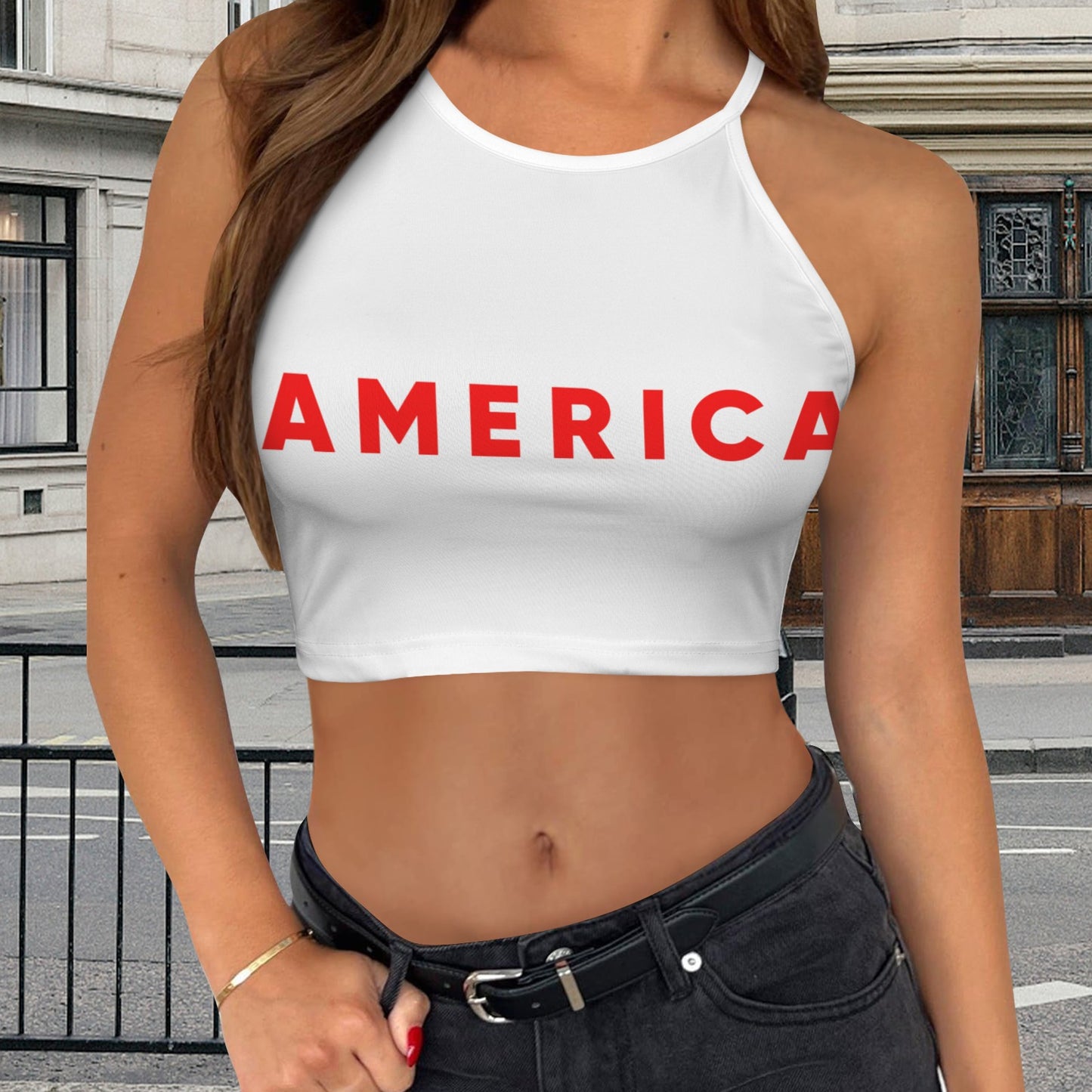 AMERICA | White Women's Casual Tank Top