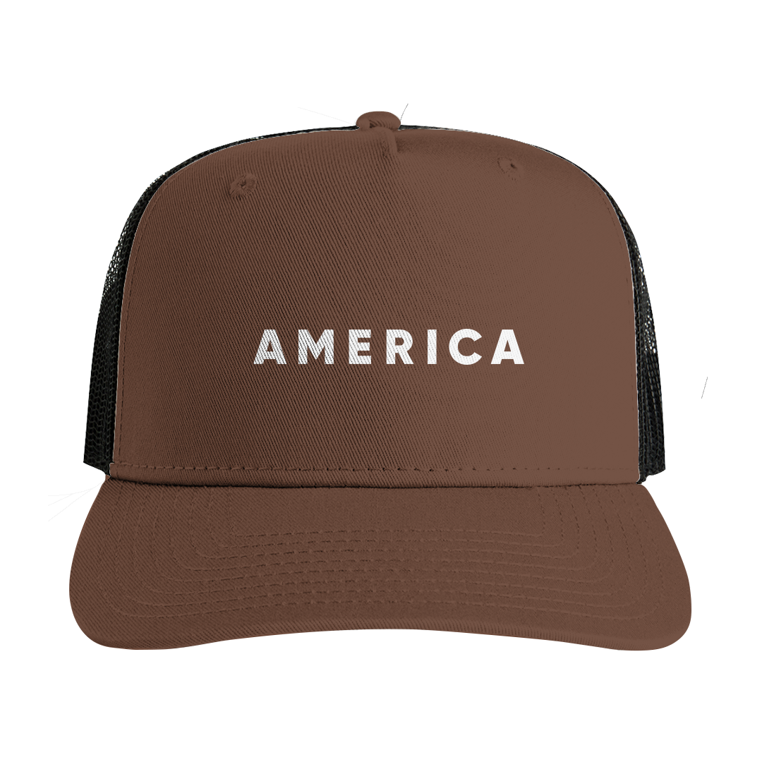 AMERICA | Black Mesh Stock Contrast Trucker