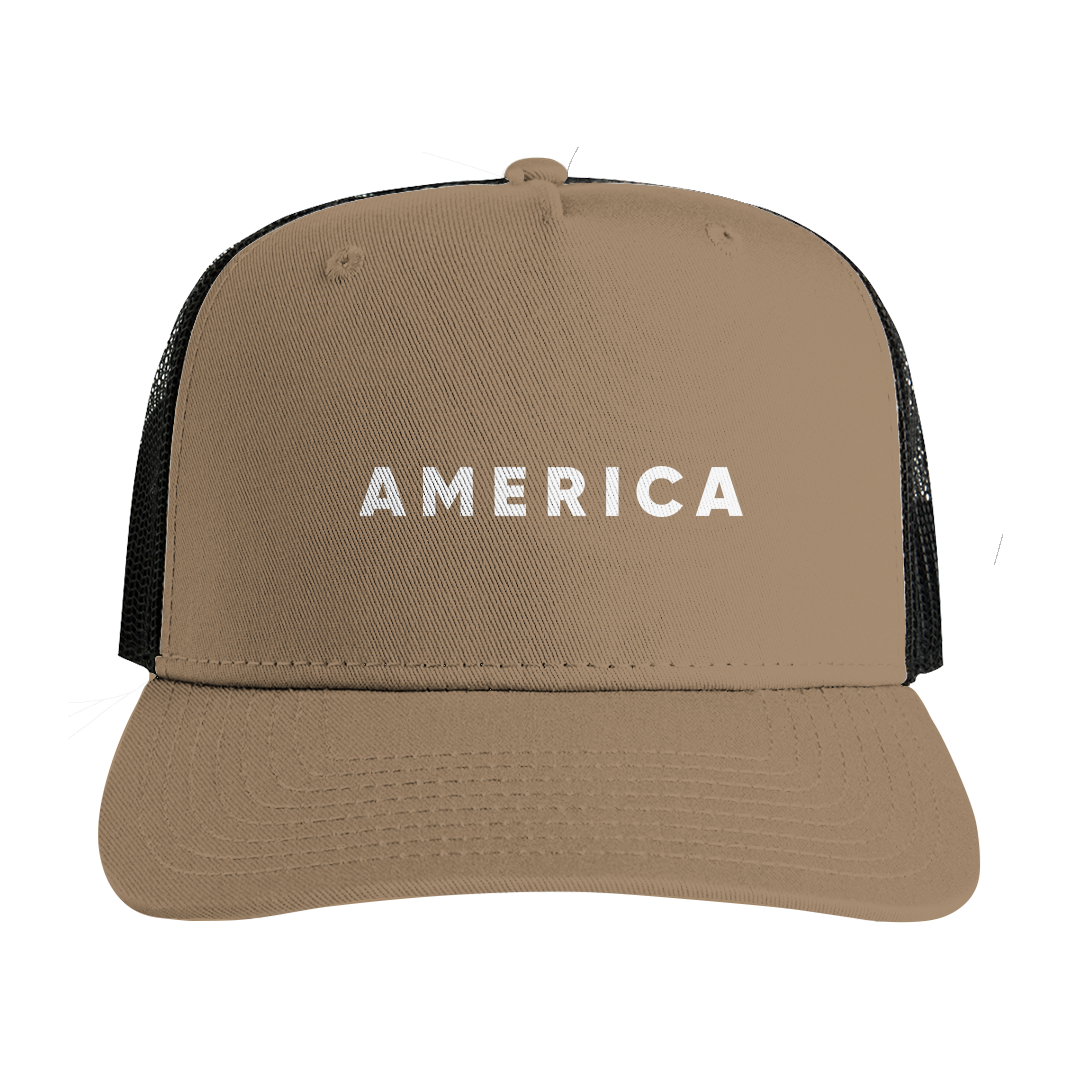 AMERICA | Black Mesh Stock Contrast Trucker