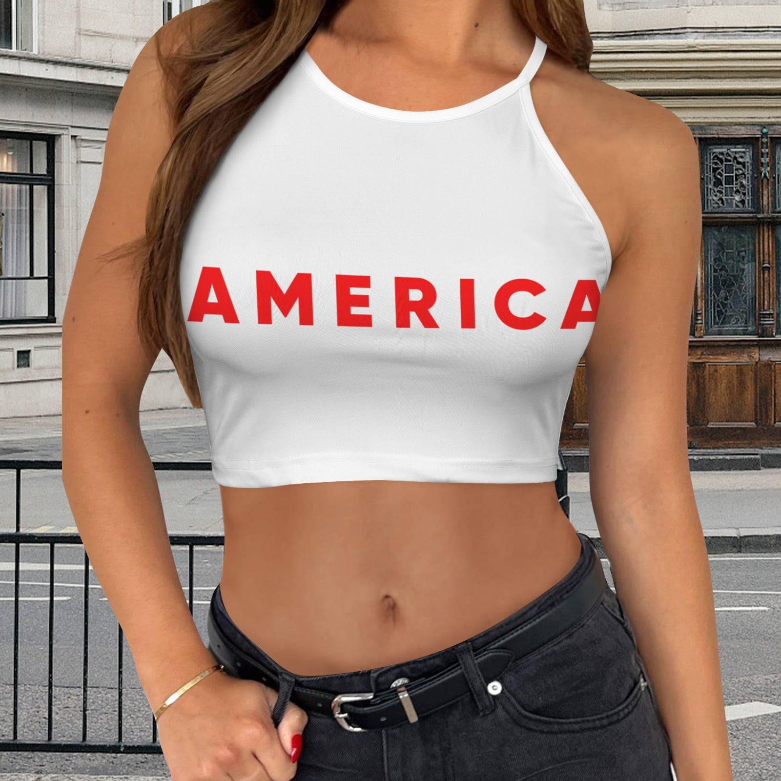 AMERICA | White Women's Casual Tank Top